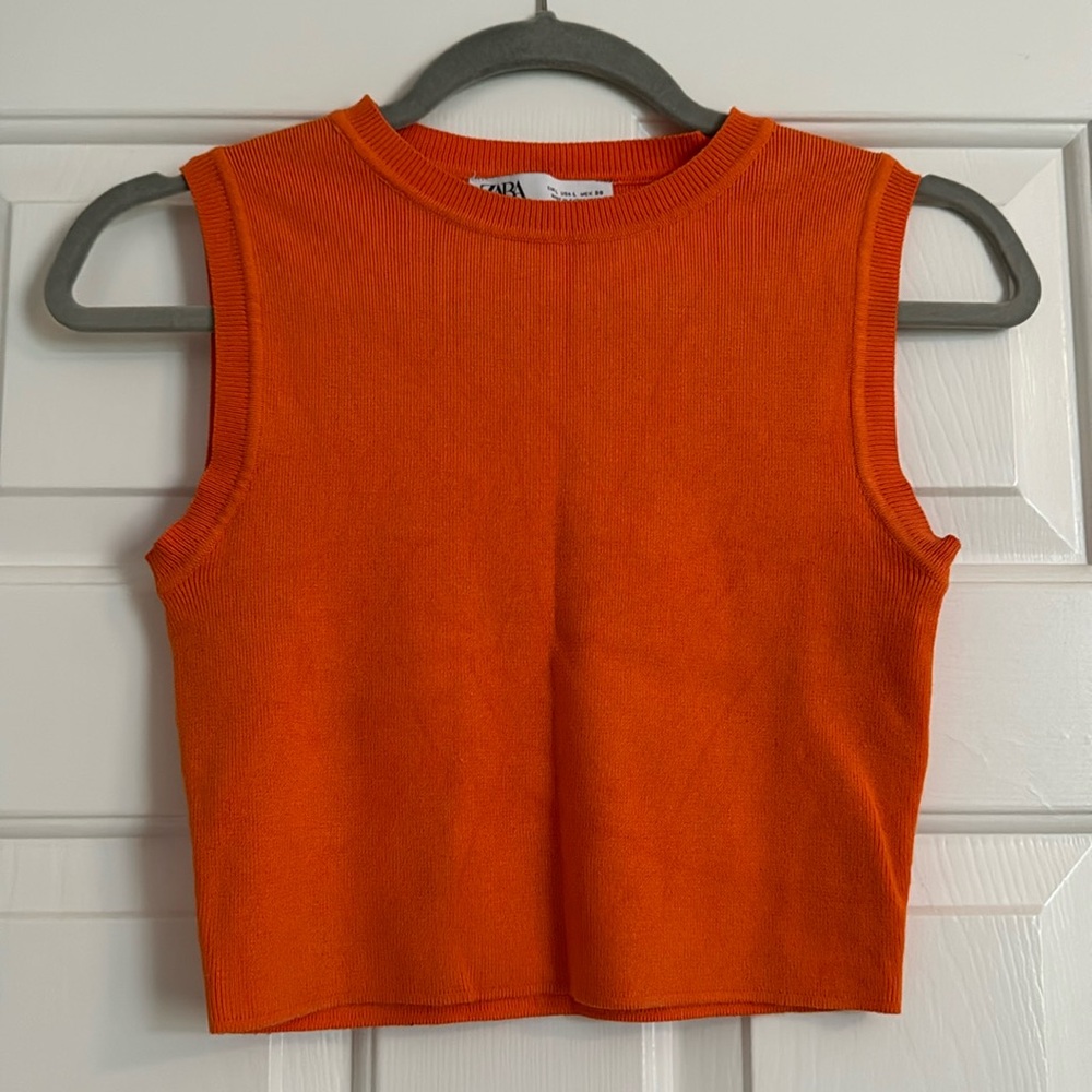 Zara orange tank top crop